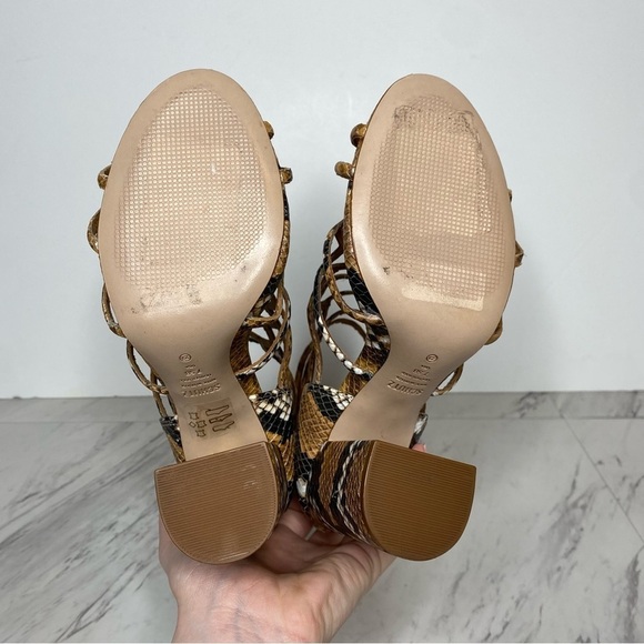 Schutz Julianna Block Heel Cage Snake Leather Sandal 7 1/2 B - Picture 13 of 14